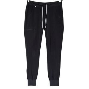 Figs Zamora Black Joggers High Rise Scrubs Pants Womens S/P *EUC